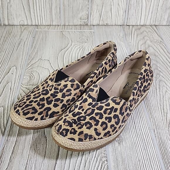 Clarks Danelly Sky Leopoard Print Espadrille Slip On Flats Womens Size 6 NEW - Picture 10 of 11